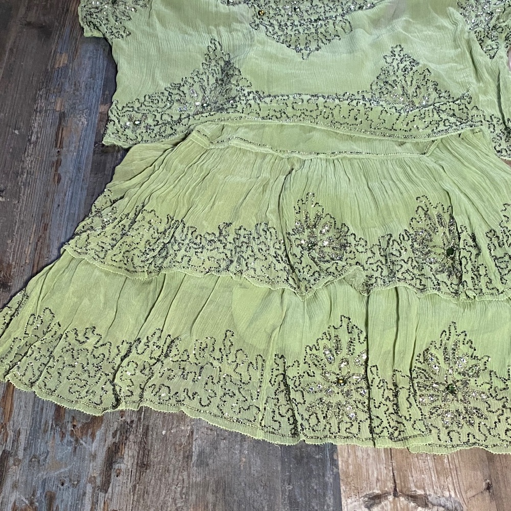 Incredible 2 piece Free People Gatsby Embroidered chiffon Dress - Picture 6 of 16
